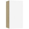 vidaXL Meubles TV 4 pcs Blanc et chêne sonoma Bois d'ingénierie