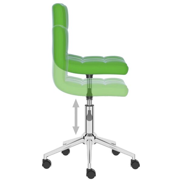 vidaXL Chaise pivotante de salle &agrave; manger Vert Similicuir