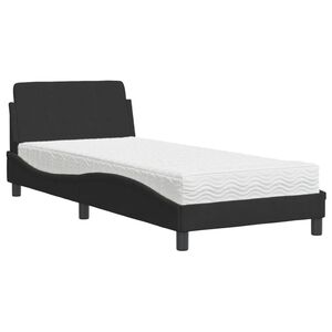 vidaXL Lit avec matelas Dover noir 90x190 cm velours