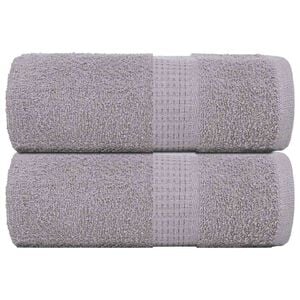 vidaXL Serviettes de toilette FROGN 2 pi&egrave;ces Gris 30x30 cm 360 g/m&sup2;