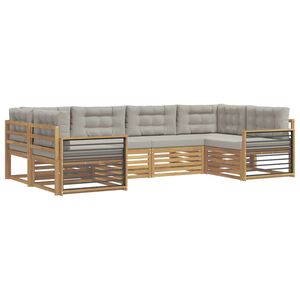 vidaXL Ensemble de canap&eacute;s d'ext&eacute;rieur 6 pc Blanc et gris clair