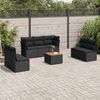 vidaXL Salon de jardin 8 pcs avec coussins noir r&eacute;sine tress&eacute;e