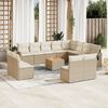 vidaXL Salon de jardin avec coussins 13 pcs beige r&eacute;sine tress&eacute;e