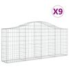vidaXL Paniers &agrave; gabions arqu&eacute;s 9 pcs 200x30x80/100 cm Fer galvanis&eacute;