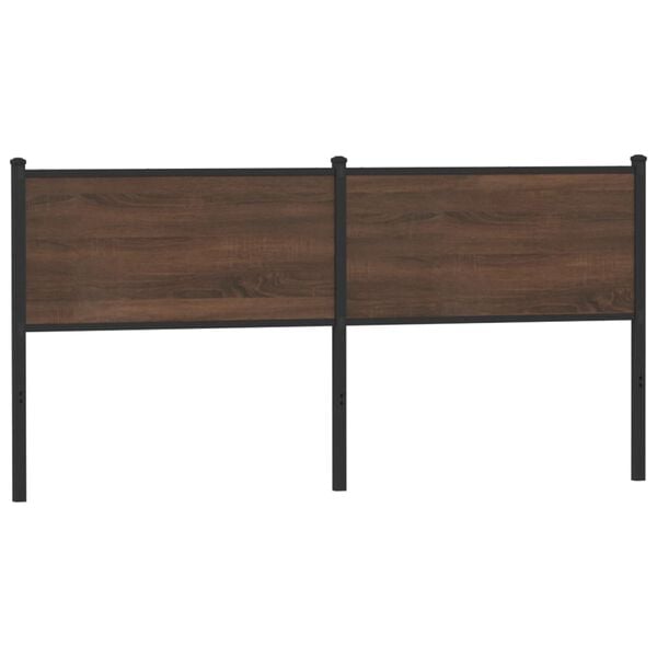 vidaXL T&ecirc;te de lit de remplacement ch&ecirc;ne marron 160 cm bois d'ing&eacute;nierie et acier