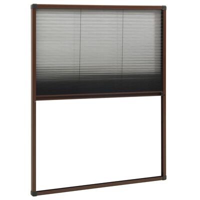 vidaXL Moustiquaire plissée pour fenêtre Aluminium Marron 60x80 cm