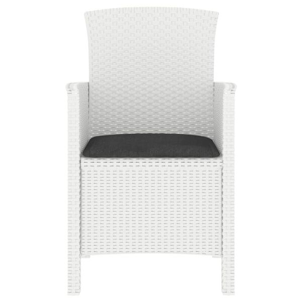 vidaXL Chaises de jardin lot de 2 avec coussins Rotin PP Blanc