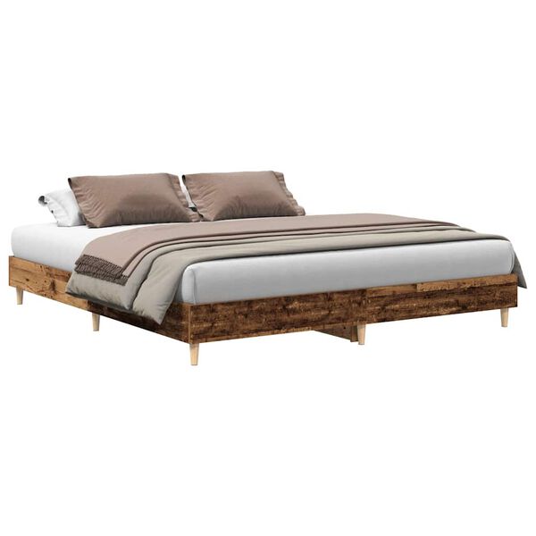 vidaXL Cadre de lit sans matelas vieux bois 180x200 cm bois ing&eacute;nierie