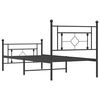 vidaXL Cadre de lit m&eacute;tal sans matelas avec pied de lit noir 90x190 cm
