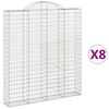 vidaXL Paniers &agrave; gabions arqu&eacute;s 8 pcs 200x30x220/240 cm fer galvanis&eacute;