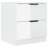 vidaXL Tables de chevet 2 pcs Blanc brillant Bois d'ing&eacute;nierie