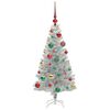 vidaXL Sapin de No&euml;l avec 150 LED avec support Argent 120 cm PET
