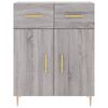 vidaXL Buffet haut Sonoma gris 69,5x34x180 cm Bois d'ing&eacute;nierie