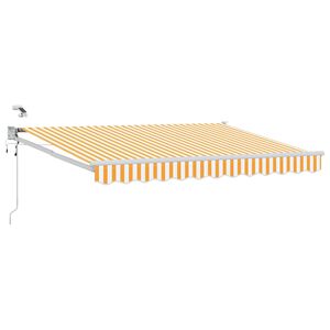 vidaXL Auvent r&eacute;tractable &eacute;lectrique Jaune et blanc 2,5 x 2 m