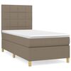 vidaXL Sommier &agrave; lattes de lit avec matelas Taupe 100x200 cm Tissu