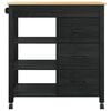 vidaXL Chariot de cuisine Noir