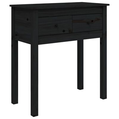 vidaXL Table console Noir 70x35x75 cm Bois massif de pin