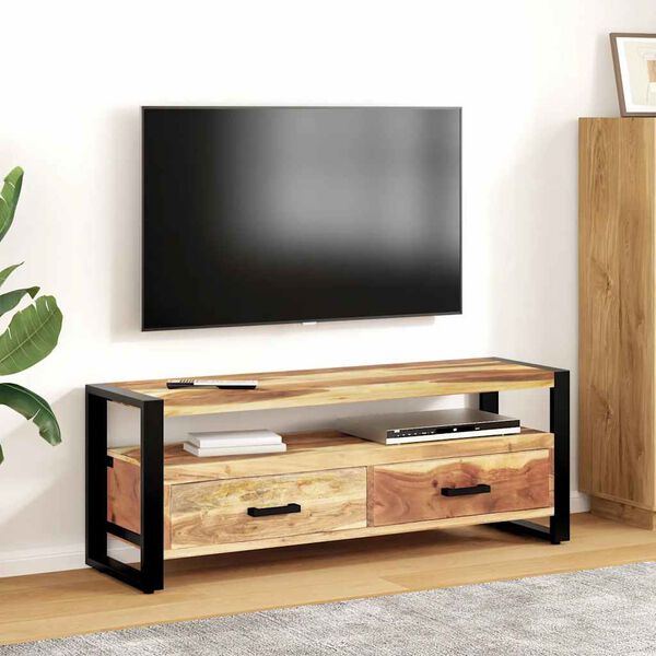 vidaXL Meuble TV 120x35x45 cm Bois massif avec finition miel
