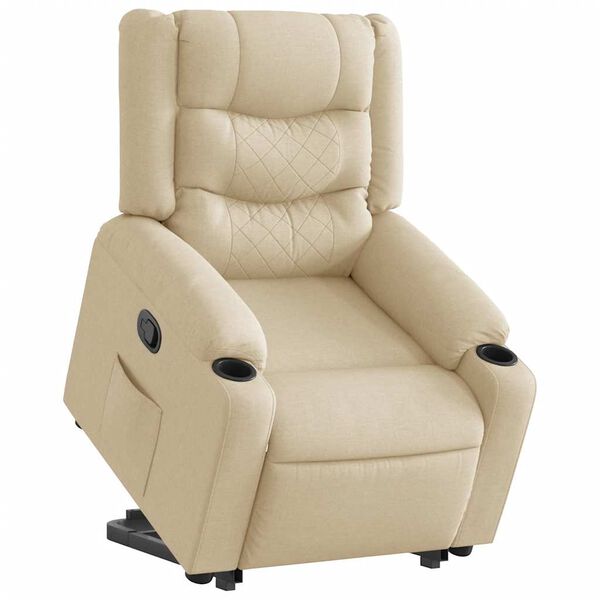 vidaXL Fauteuil inclinable Cr&egrave;me Tissu