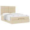 VidaXL Cadre de lit ottoman avec matelas cr&egrave;me 140x200 cm tissu