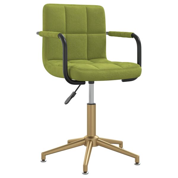 vidaXL Chaise pivotante de salle &agrave; manger Vert clair Velours