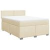 vidaXL Sommier &agrave; lattes de lit avec matelas Cr&egrave;me 140x190 cm Tissu