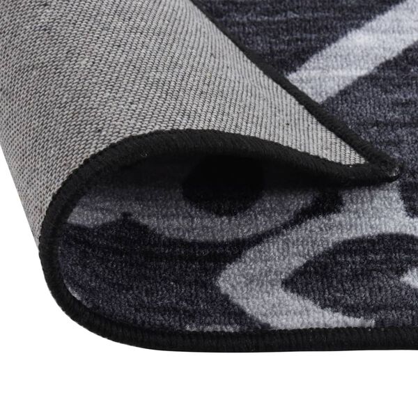 vidaXL Tapis de couloir Noir 80x350 cm