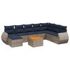 vidaXL Ensemble de canap&eacute; de jardin 9 pcs avec coussins gris r&eacute;sine tress&eacute;e