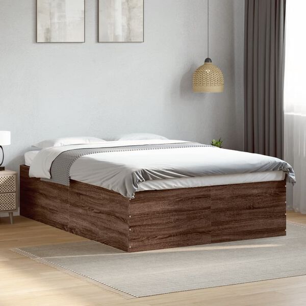 vidaXL Cadre de lit sans matelas ch&ecirc;ne marron 120x190 cm