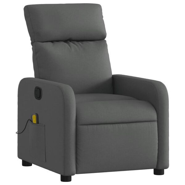 vidaXL Fauteuil de massage inclinable Gris fonc&eacute; Tissu