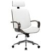 vidaXL Chaise de bureau avec appuie-t&ecirc;te Blanc Similicuir et bois