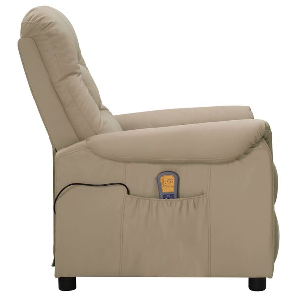 vidaXL Fauteuil de massage Cappuccino Similicuir