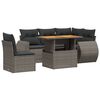 vidaXL Salon de jardin 6 pcs avec coussins gris r&eacute;sine tress&eacute;e