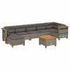vidaXL Salon de jardin 8 pcs avec coussins gris r&eacute;sine tress&eacute;e