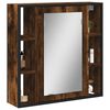 vidaXL Armoire à miroir de salle de bain chêne fumé bois d’ingénierie