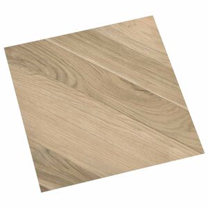 vidaXL Lattes de rev&ecirc;tement de sol autocollantes Ray&eacute; marron