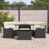 vidaXL Ensemble de canap&eacute; de jardin 7 pcs Noir Poly rotin
