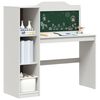 vidaXL Bureau avec rangement ouvert et tableau noir ROROS Blanc