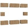 vidaXL Ensemble meuble TV 8 pc Ch&ecirc;ne artisanal Bois d'ing&eacute;nierie