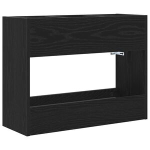 vidaXL Porte-parapluie Ch&ecirc;ne noir 65 x 24 x 50 cm Bois d'ing&eacute;nierie