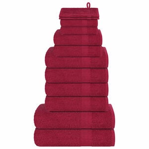 vidaXL Ensemble de serviettes FROGN 12 pcs bordeaux 360 g/m&sup2;