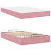 vidaXL Cadre de lit avec matelas avec matelas 2 pcs Rose Velours