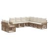 vidaXL Ensemble de canap&eacute; de jardin 9 pcs Beige polyrotin