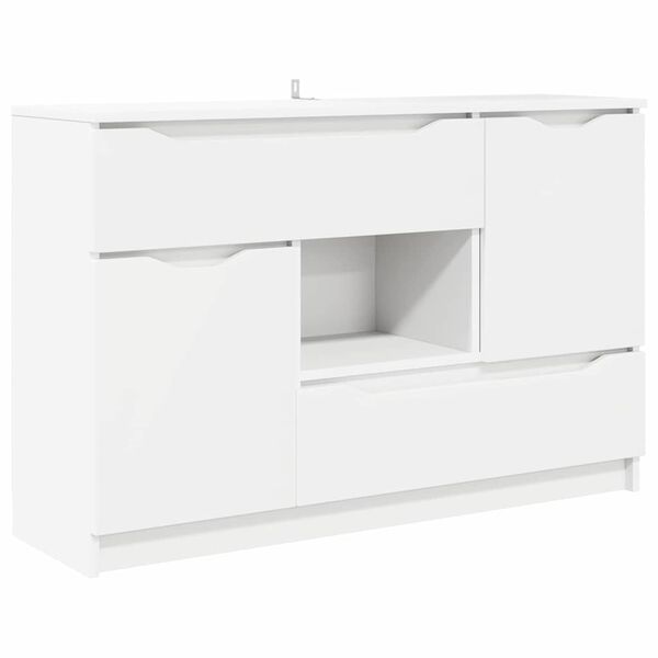 vidaXL Buffet avec tiroir Blanc 100 x 30 x 65,6 Bois d'ing&eacute;nierie