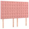 vidaXL Sommier &agrave; lattes de lit avec matelas Rose 140x190 cm Velours