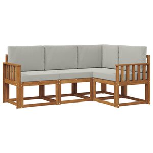 vidaXL Ensemble de canap&eacute;s d'ext&eacute;rieur 4 pcs Gris Naturel et Clair