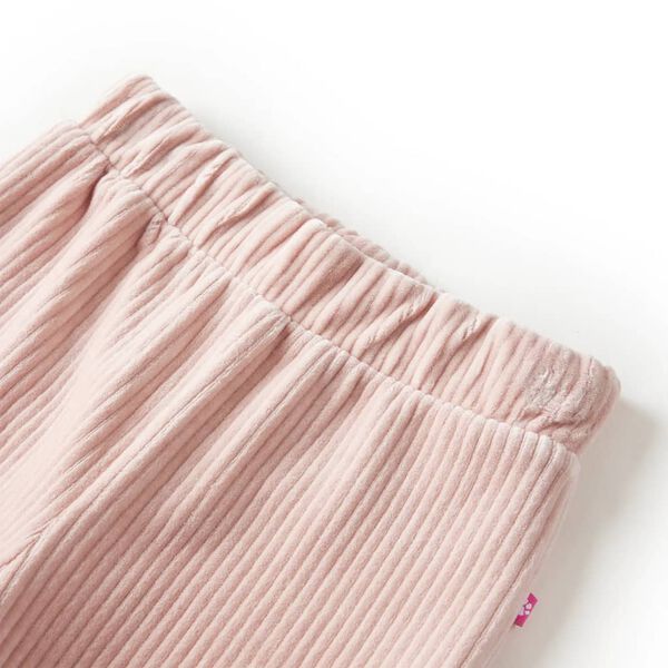 Pantalons pour enfants velours côtelé rose clair 116