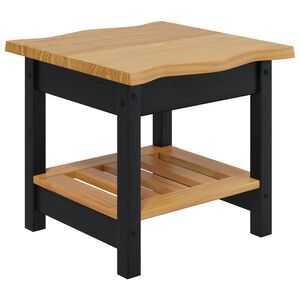 VidaXL Table d'appoint EKAI Noir 50 x 50 x 45,5 cm Bois de pin massif