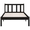 vidaXL Cadre de lit sans matelas noir bois massif 100x200 cm
