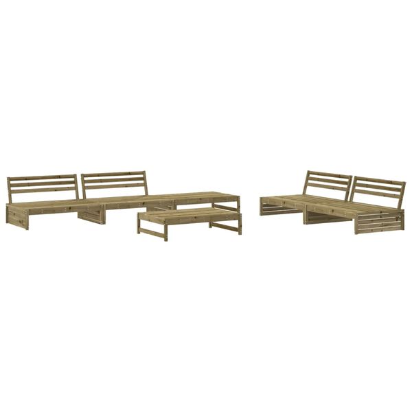 vidaXL Salon de jardin 6 pcs bois de pin impr&eacute;gn&eacute;